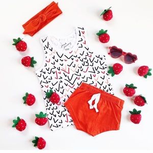 NEW! June & January Poppy Varsity Shorts 3/4 years Retro Sporty